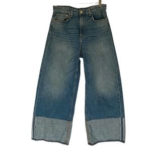 rag & bone Blue Wide-Leg Jeans
